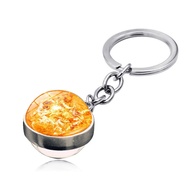 Keychain Galaxy Series Planet Crystal Rantai Gantungan Kunci Motor Mobil Tas Unik Glow in the Dark