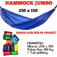 ayunan hammock single. jumbo besar 250 cm. beban maksimal 180kg bisa untuk 4 orang. ayunan single. a