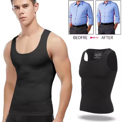 Mens Slimming Body Shaper Chest Compression Shirts Gynecomastia Abdomen Slim Vest Tummy Control Shap