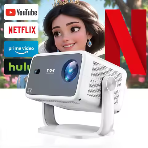 XGODY A6/N6 Projector Netflix Official Voice Control 500-600 ANSI Android 4K Beamer Native 1080P FHD