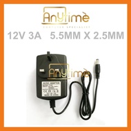 ADAPTER - PLUG AC TO DC 12V 3A 5.5MM X 2.5MM