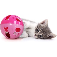 Cat Toys Balls with Bells, Cat Plastic Ball Toys Hollow for Pet Chew Cage Home Fun 2pcs pk185
