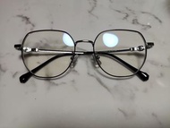 6 銀黑 文青 斯文 復古  不規則 alloy titanium  款 多邊形 眼鏡 眼鏡框 超輕 中性 unisex 男 女 均可 X 無品牌 X no brand. Moscot 平光 藍光 眼鏡