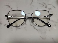 6 銀黑 文青 斯文 復古  不規則 alloy titanium  款 多邊形 眼鏡 眼鏡框 超輕 中性 unisex 男 女 均可 X 無品牌 X no brand. Moscot 平光 藍光 眼