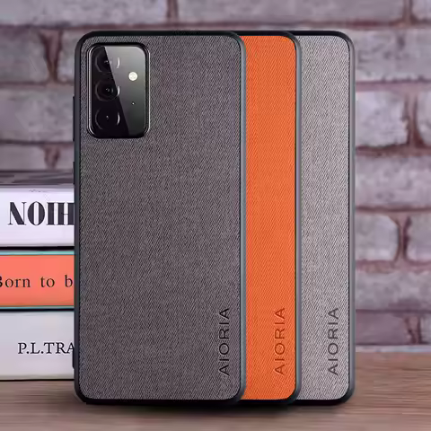 Case for Samsung Galaxy A52 A72 A42 A32 A52S 5G coque Luxury textile Leather skin hard phone cover f