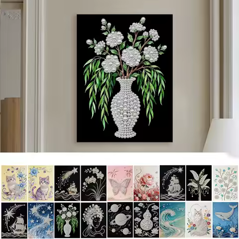 DIY Pearl Gem Art Diamond Painting Kits with Frame 30x40cm Diamond Painting Gem Art for Adults/Begin