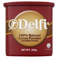 DELFI UNSWEETENED NATURAL COCOA POWDER 180G coco cocoa serbuk coco koko chocolate