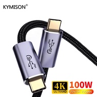 100W USB 3.2 Gen2 USB-C สายเคเบิล PD 8K 60Hz 20Gbps Thunderbolt 3สายสำหรับ MacB-O-K I-Pad Pro Nin-Tendo SAM-SUNG One-Plus HDT-V แล็ปท็อป