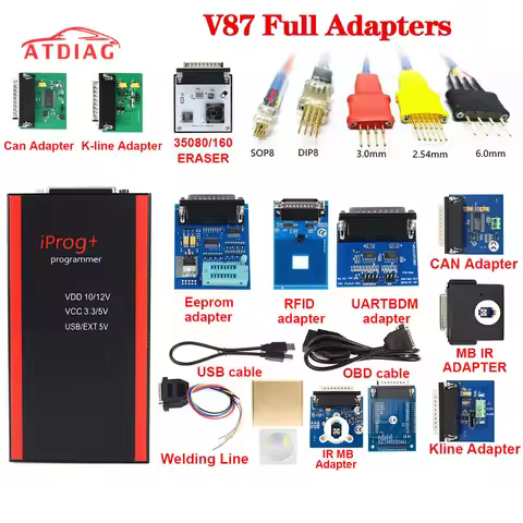 V87 Iprog+ Key Programmer Support IMMO + Reset Iprog Pro Till 2019 with 11 adapte