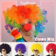 Colorful Clown Costume Wig Multicolored Afro Clown Wig All Age Unisex Cosplay Rambut Palsu Badut小丑假发