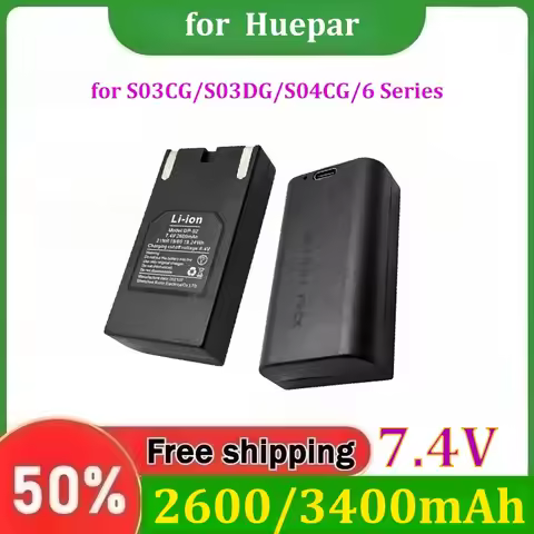 7.4V 2600/3400mAh Li-ion Battery for Huepar S03CG/S03DG/S04CG/6 Series Cross Lines Laser Level Extra