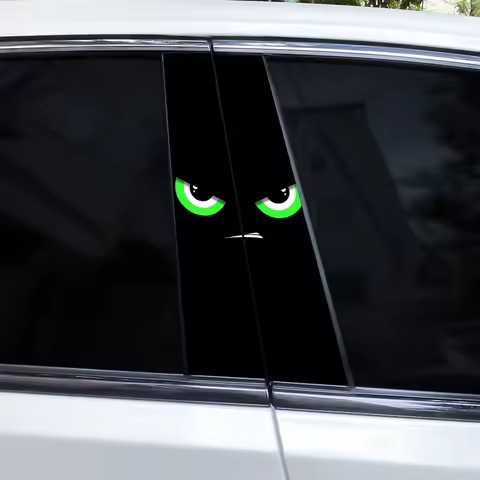2PCS Cartoon Monster Eyes Car Stickers Car B-pillar Stickers DIY Car Center Pillar Vinyl Stickers An
