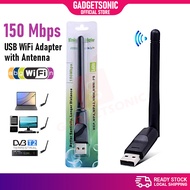 Penyesuai USB WiFi 150Mbps 2.4GHz Dongle Tanpa Wayar Wireless Adapter for PC Laptop DVB T2