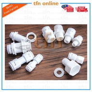 Water Filter Fitting 1/4" , 3/8", 1/2" , RO Quick Connector,  For Cuckoo, Coway, Elken, SK Magic, Amway, Kangen