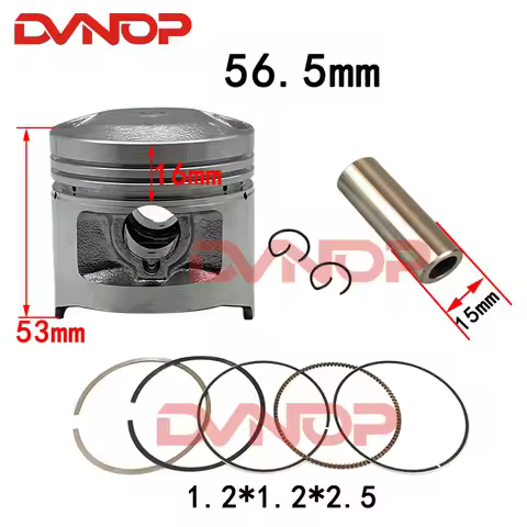 Motorcycle 56.5mm Piston 15mm Pin Ring Set For WY125 CB125 WY CB CB125S CL125S XL125 SL125 XL125S CL