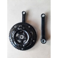 Crank 3-speed stacked disc/, (28T, 38T, 48T)