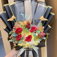 MAWAR MODEL 2 artificial rose butterfly bouquet rose flower bouquet/ Led butterfly bouquet/