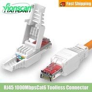 Vionscan Tool Free RJ45 CAT6 Connector Ethernet Plugs,23AWG to 26AWG Cable Internet Plug Toolless