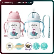 Copos Oberni Sippy 270ml/9oz à prova de vazamento e garrafa de água sem derramamento com canudo pesa