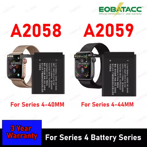 2026 Years New 100% A2058 A2059 Battery For Apple Watch Series 4 40mm 44MM Bateries IWatch 4 40mm 44