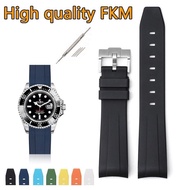 【In stock】High Quality 20mm Fluoro Rubber Strap for Rolex Daytona Curved End Sport Waterproof FKM Watch Band for Omega Moonwatch with Tools DWAS
