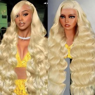 Rambut Palsu 30 Inci 613 13x6 Lace Front Rambut Manusia 200 Density Blonde Body Wave Lace Front Wig 