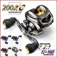 NEW UP 200kg Max Drag Fishing Reel AK2000, 7.2:1 High Speed Baitcasting Reel with Magnetic Brake
