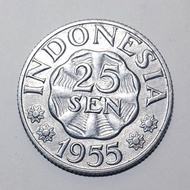 Koleksi Uang Koin Kuno Indonesia 25 Sen Garuda Tahun 1955 Bagus. Murah