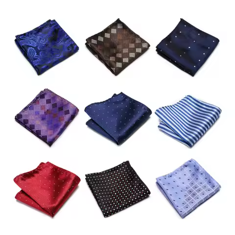 Pocket Square Handkerchief Brand Factory Sale Fashion Silk Kerchief Man's Shirt Accessories Striped 