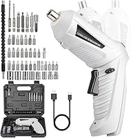 Cordless Screwdriver Small 3.6 V: 47 Pieces Mini Cordless Screwdriver with 1300 mAh Battery USB-C Re