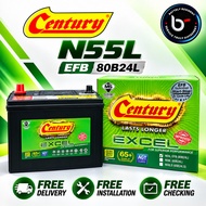 Installation Provided N55 80B24L CENTURY EXCEL EFB Start Stop Car Battery Bateri Kereta Mazda MX5 Ho