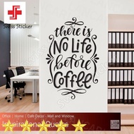 Sticker Cutting Coffee quote Caffe Shop Glass wall window wall Sticker - White ELEGAN