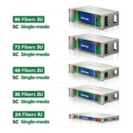 AMPCOM 24 to 96 Core SC-SC Rack Mount Visual Fiber Optic ODF Enclosure Optic Patch Panel Transparent
