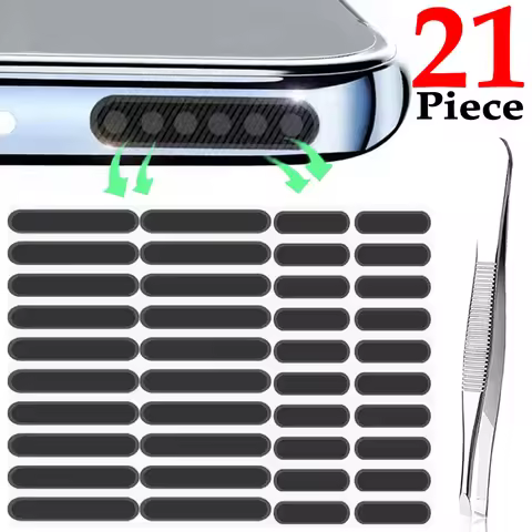 Cellphone Dust Protector Mesh Stickers Set Anti-dust Adhesive Net Stickers with Tweezers for IPhone 