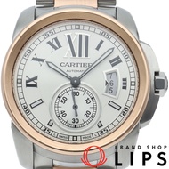 卡地亞 Calibre de Cartier腕錶 W7100036，附原廠錶盒、保固卡，K18PG/SS 機芯，銀色，拋光處理，成色極佳 [二手]