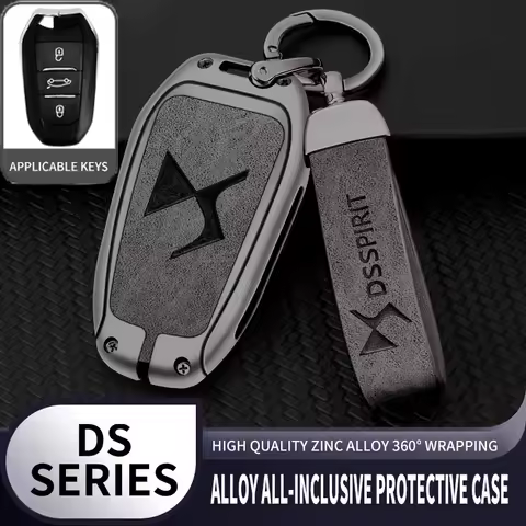 Leather Car Remote Key Case Cover For DS DS7 DS5 DS6 DS9 New Energy DS4 Dias Auto Key Protective Bag