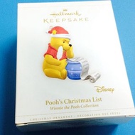 迪士尼 X’mas Hallmark keepsake 小熊維尼 Winnie the Pooh Collection Pooh’s Christmas List 聖誕 裝飾 擺設