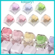 KOKO Colorful Heart Keycap Handmade SA Profile ESC Keycaps for Mechanical Keyboards MX Switches