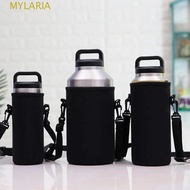 MYLARIA‌ Sport Cup Covers Bag, 18/36/64oz Strap Water Bottle Cover Bag, Holder Pouch Portable Black 
