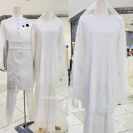 GAUN NIKAH DRESS JUBAH MUSLIMAH PUTIH OFF WHITE LACE LIYANA BAJU NIKAH MURAH PAKEJ PENGANTIN BAJET