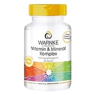 Vitamin A-Z - Vitamins &amp; Minerals - Multivitamin Capsules with 18 Vitamins and Minerals - High Dose &amp; Vegan - 250 Capsules - Bulk Pack Warnke Vitalstoffe