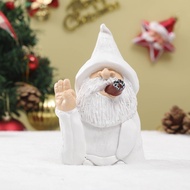 Christmas Garden Dwarf Dwarf Ornaments White Robe Smoking Dwarf Biooke Home Decoration Crafts Orname