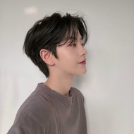 Japanese and Korean wig men's short straight hair handsome and realistic short hair with bangs Men's