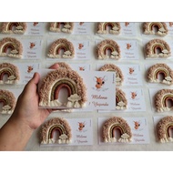 Rainbow Mini Macrame, Keychain Favors for Guest, Wedding Favors, Rainbow Magnet Favors