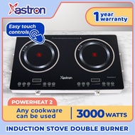 Astron Powerheat 2 Infrared Ceramic Double-Burner Induction Stove | Easy Touch Control | 3000W | 1 y