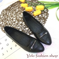 [Hoàn tiền 15%][Hình thật] CT3 Giày búp bê nữ đế bằng mũi nhọn hàng VNXK đính nơ siêu bền êm chân