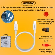 REMAX Marlik Series RC-183c C-C 100W PD fast charging cable, RC-183i C-L & RC-183a A-C 2M long