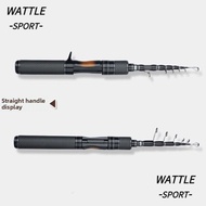 WATTLE Telescopic Fishing Rod, Carbon Handle Solid Tip Lure Rod, Telescopic Ultralight 1.5m Length 1