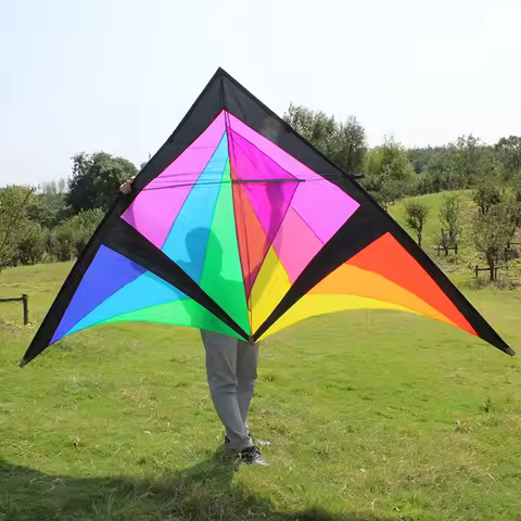 2.8m Colorful Big Delta Kite for Audlts High Quality Large Single Line Triangle Kites Outdoor Fun To
