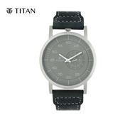 Titan Grey Dial Leather Strap Watch 90026SL02